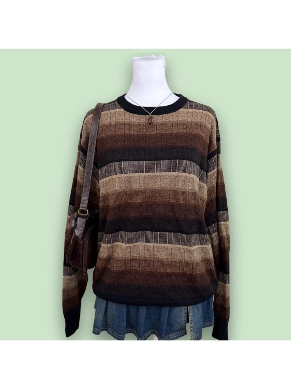 90s striped light weight skater sweater